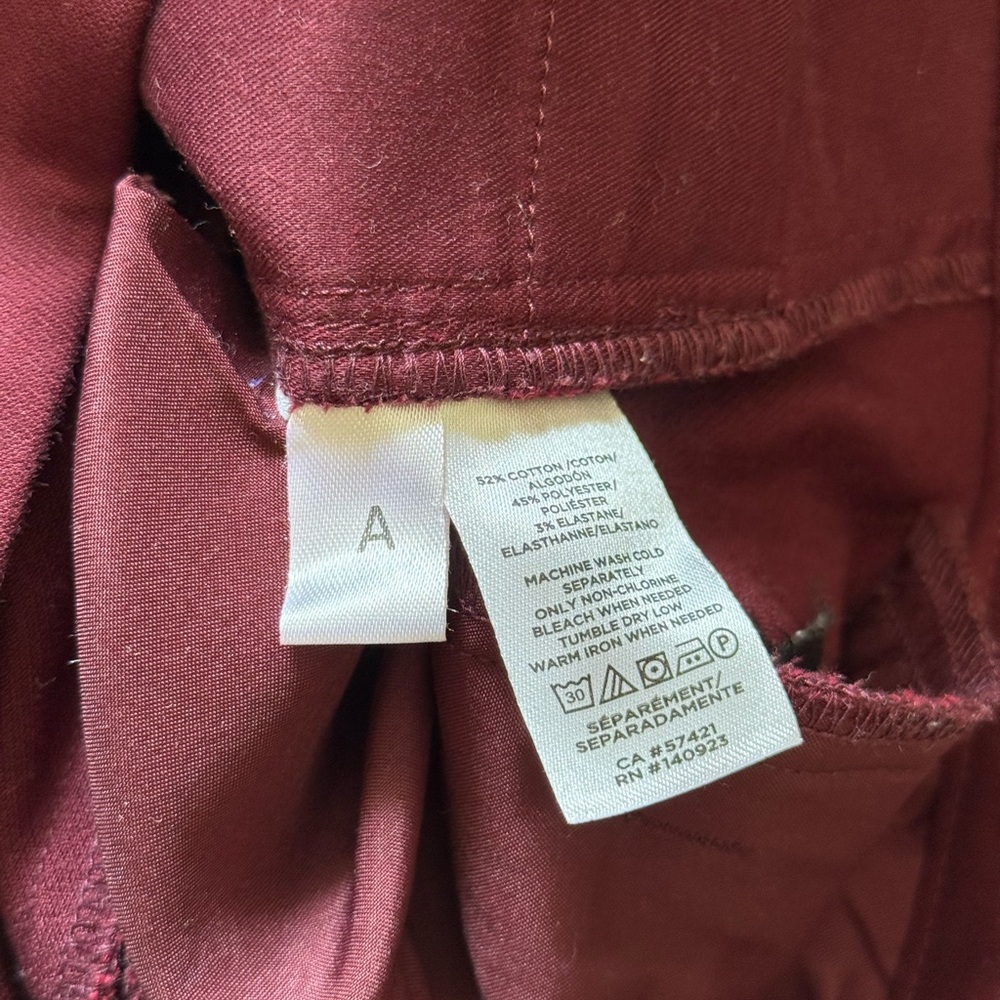 LOFT Burgundy Straight-Leg Pants - Picture 7 of 7